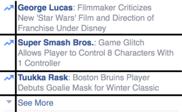 Facebook Right Sidebar Trending Contents Grid